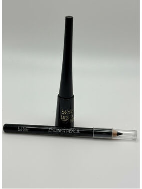 Nicole Miller New York Liquid Eyeliner + Eyeliner Pencil Black Set New No Box